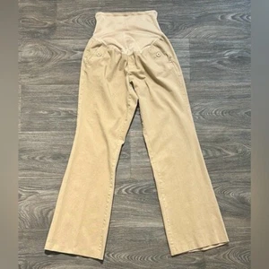 Old Navy Maternity Size 8 Pants Pockets Boot Cut Leg Full Panel Tan Khaki - Picture 1 of 8