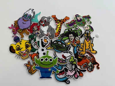 20 Disney Patches - Variety Pack, No Duplicates!! Iron-On, Embroidered, Sew On - Image 1 of 4