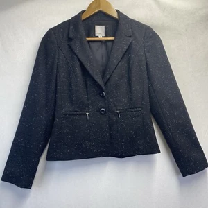 Halogen for Petite Focus Single Breasted Two Buttons Notch Lapel Blazer Women 0P - Picture 1 of 21
