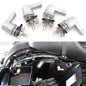Silver Saddlebag Lever Lock Fastener Bolt & Nut Kit for Harley Touring 2001-2023 - Picture 1 of 22