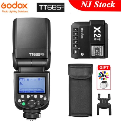 US GODOX TT685II-N TTL HSS 1/8000s Flash Speedlite & X2T-N Trigger Kit for Nikon - Image 1 of 4