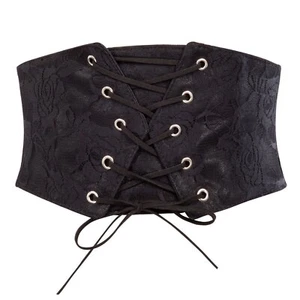 Women's Black Corset Belt Corset Waist Cincher Belt Underbust Corset Black L - Picture 1 of 7