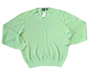 Vintage Jos A Bank Signature Herren Strick Grün Pullover Large Klassisch Langarm - Bild 1 von 6