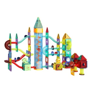 Kids 185PCS Magnetic Tiles Blocks Dinosaur STEM Building Toy Children Gift Play - Picture 1 of 11