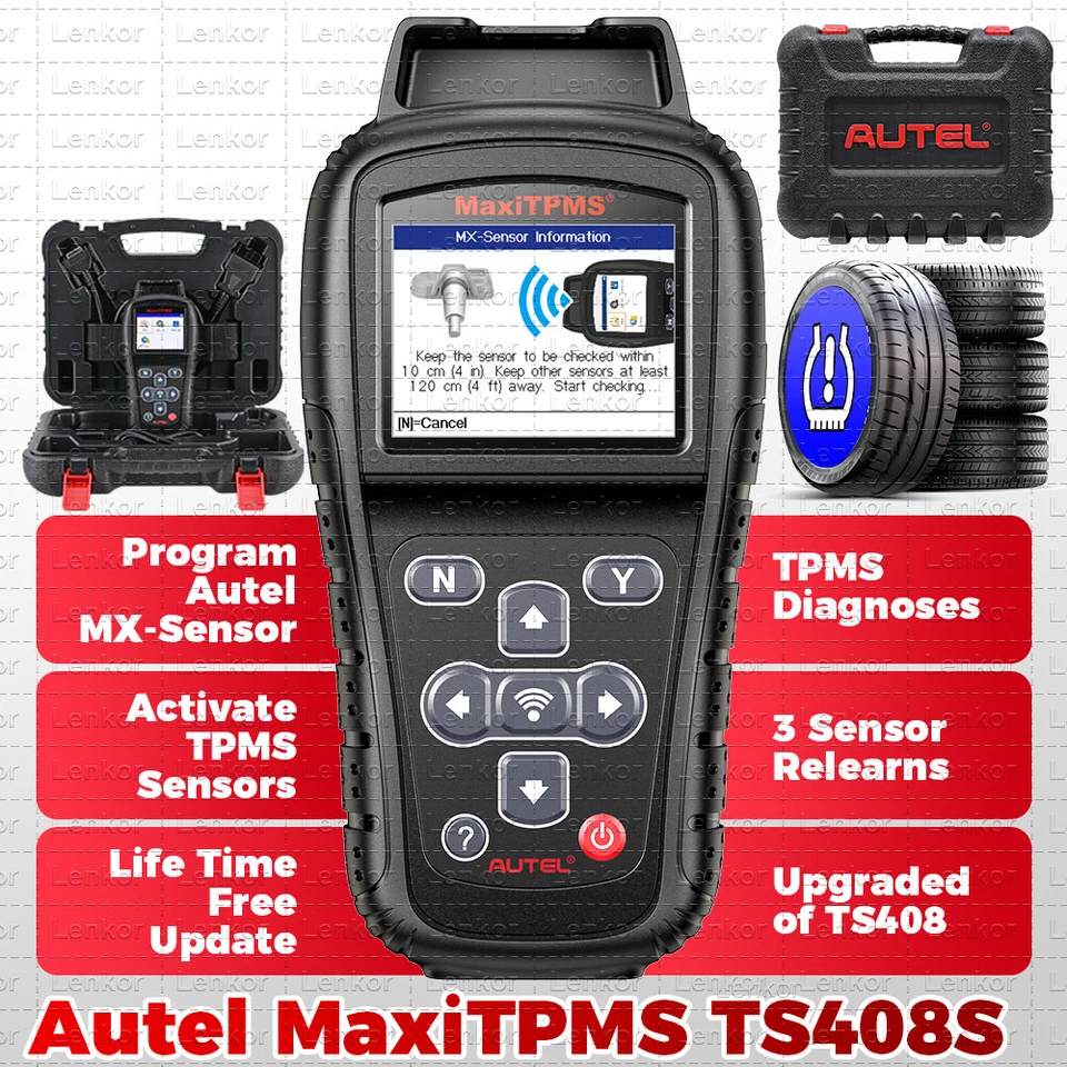 Autel MaxiTPMS TS408S TPMS Relearn Tool Tire Pressure Sensor Programming Reset