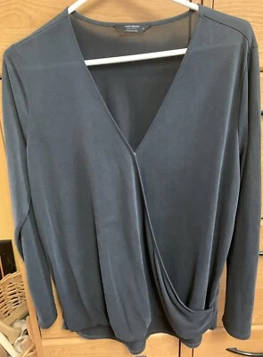 Lucky Brand темно серый длинным рукавом блузка верхняя рубашка средний скрещенный спереди - Изображение 1 из 4