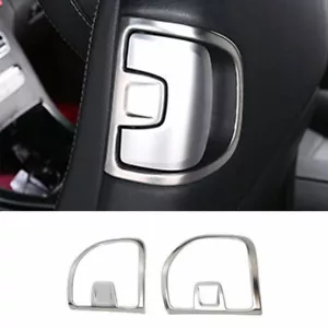 Matte Sliver Steel Seat Button Handle Cover Trim 2PCS For Benz C-Class 2016-2021 - Bild 1 von 9