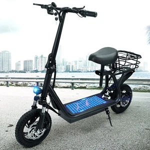 500W Adult Shock Absorption Electric Scooter with Seat 12" With Carry Basket E4 - Picture 1 of 12