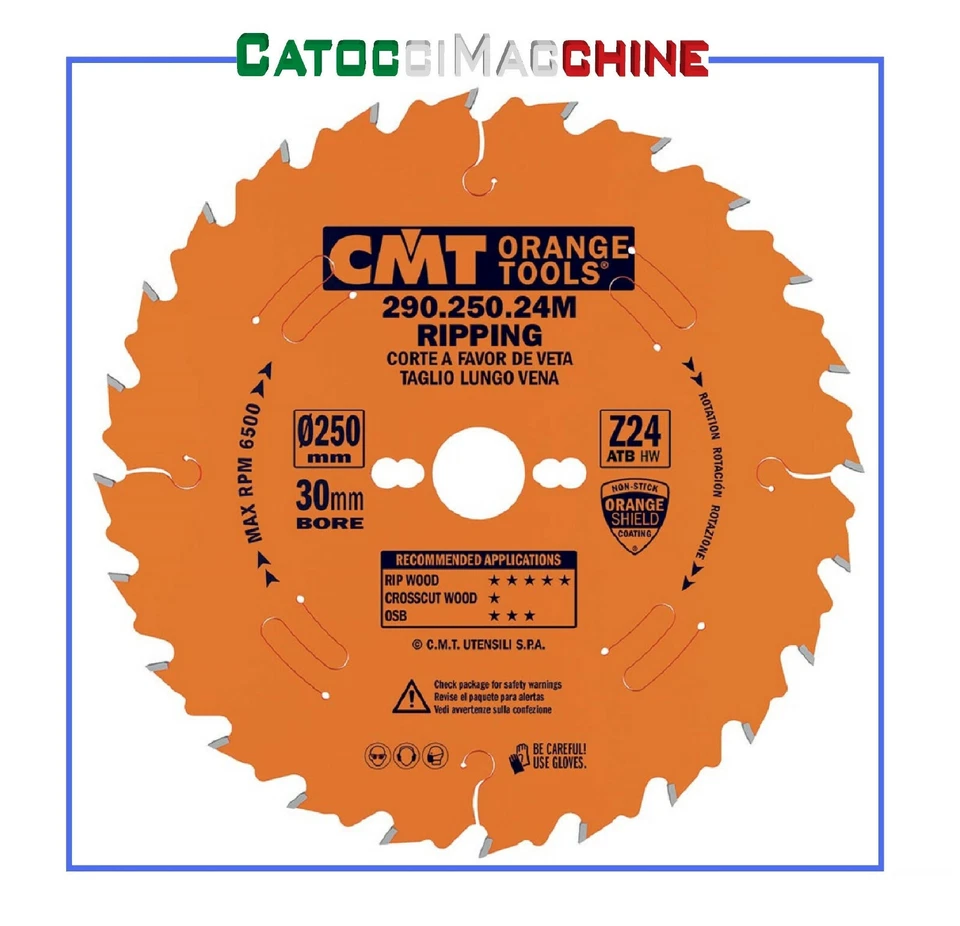 CMT 290.250.24M Lama Circolare per Taglio Lungo Vena per Macchine Portatili ffeh