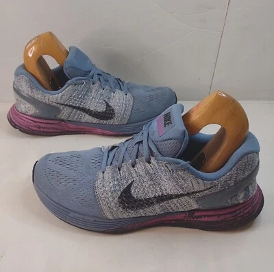 WOMEN'S SIZE 10-Nike Lunarglide 7 Runner  747356-402 Grey/Pink - Image 1 of 4