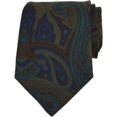 Corbata clásica de colección Harrison Ford para hombre 3,15 verde 100 % seda cachemira ITALIA Foto 1 de 4