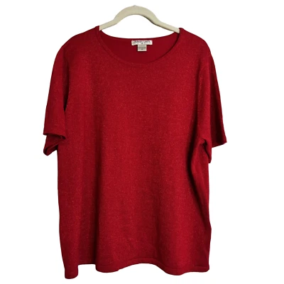 Suéter Allison Daley II Mujer Manga Corta Talla Grande 2X Rojo Brillante Vacaciones Foto 1 de 4
