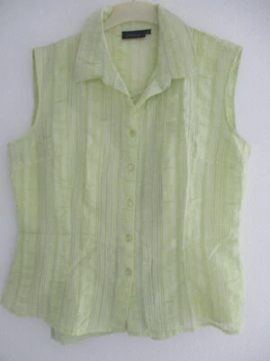 Chemisier sans manche anis en crêpe + top assorti marque Kiabi Taille 48 - Photo 1/4