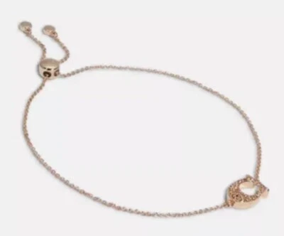 COACH PAVE Signature Rose Gold Slider Bracelet. MSRP $78 New - Image 1 of 4