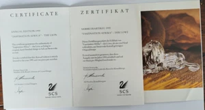 SWAROVSKI Zertifikat SCS Löwe COA SCS Lion - Picture 1 of 1