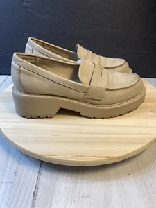 MADDEN GIRL Chunky Platform Slip On Loafers Beige Nude Size 8.5M - Picture 1 of 9