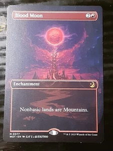 Blood Moon Anime Borderless , Wilds of Eldraine , NM , MTG, FREE SHIPPING - Picture 1 of 3