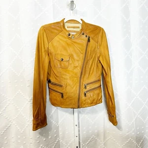 Marc New York Womens Cognac Tan 100% Lambskin Soft Leather Jacket Size Small - Picture 1 of 11