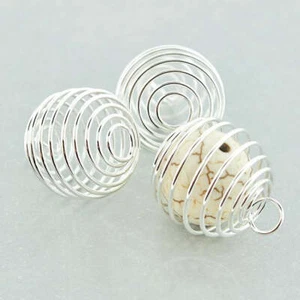Silver Tone Bead Cages - 17mm x 14mm - 8 Pieces - FD811 - Picture 1 of 1