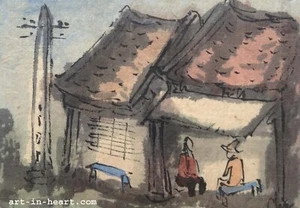 Nguyen Chang Vietnamese rural street original Art In Heart - Picture 1 of 1