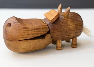 ZOO-LINE HIPPO RARE TAIL 1959 JV OREL JAPAN MID-CENTURY MODERN BOX/STORAGE - Picture 1 of 5