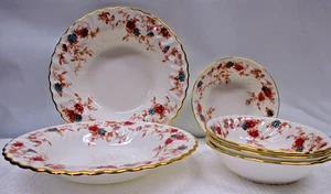 Minton Ancestral 2 Lot of Rimmed 8" Soup Bowl's & 4 Lot of 5.25" Desert Bowls - Picture 1 of 16