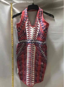 BCBGMAXAZRIA Womens Multicolor Sleeveless Back Zip Mini Dress Size Large - Picture 1 of 6