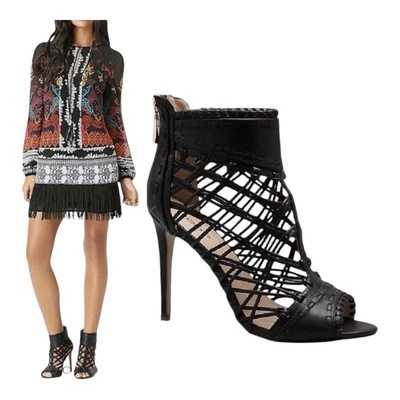 Новый без коробки Bebe Rylea с открытым носком ультра высокий черный каблуки женщин размер 6 - Изображение 1 из 4