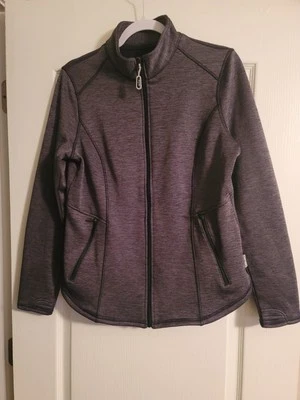 Zavate Ava Therese 2 口袋抓绒磨砂夹克女式 M 码 Heather 灰色 — 第 1/4 张图片