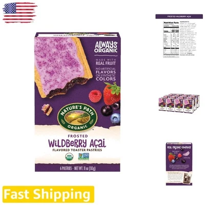 Pastéis orgânicos de açaí de amora silvestre, pacote com 12 unidades, recheio de frutas reais - Imagem 1 de 4