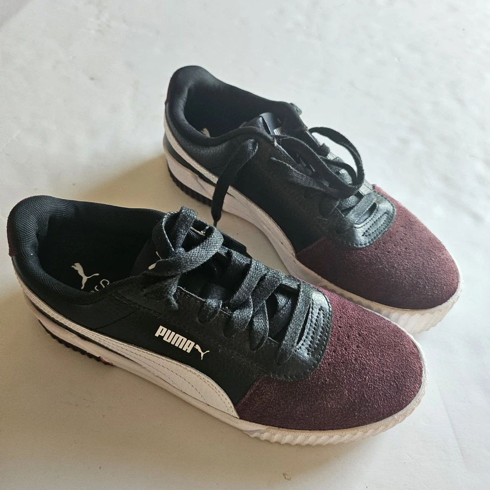 Puma Carina Suede Classic  Women's Burgundy w/black & White Leather - SZ 8 - Image 1 of 4