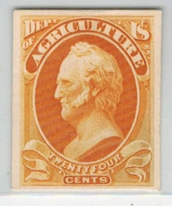 Sc# o8P4 Twenty Four Cent Agriculture Dept. Official Proof On Card - Picture 1 of 2
