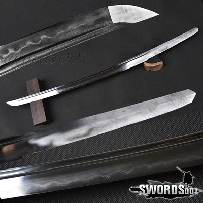 Folded Steel Full Tang Clay Tempered Naked Blade Blank Wakizashi Japanese Sword - Image 1 of 4