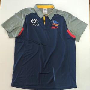Men's AFL On-Field Team Gear ISC Adelaide Crows Navy/Grey Size 3XL Polo Shirt - Picture 1 of 12