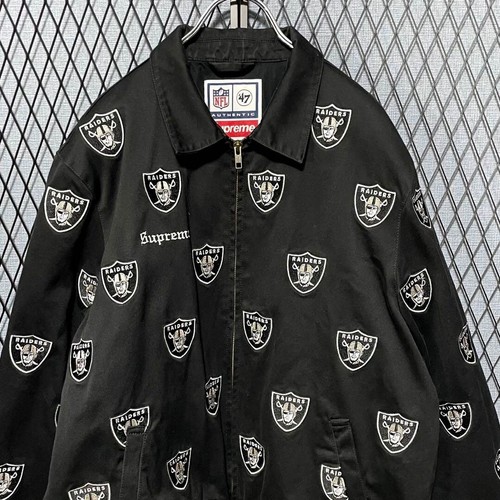 Supreme NFL Raiders versity giacca blouson logo 19ss nero usatoa t Ms1