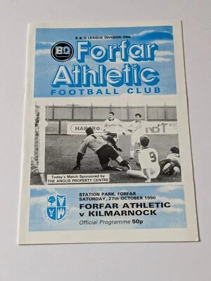 Forfar v Kilmarnock Scottish Football Programme October 1990 - Image 1 of 3