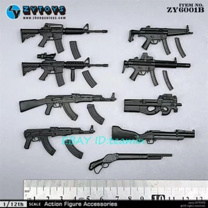 Nuevo conjunto de accesorios modelo de arma ZYTOYS ZY6001B 9 piezas para figura 1/12 en stock - Imagen 1 de 11