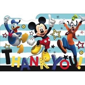 MICKEY MOUSE On the Go THANK YOU NOTES (8) ~ Birthday Party Supplies Stationery