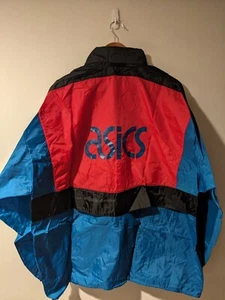 Vintage 90s Asics Three Tone X-Large Light Weight Windbreaker Jacket - Picture 1 of 5
