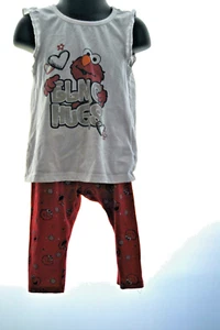 Toddler Outfit by Sesame Street Size 3T White Shirt and Red Pants - Picture 1 of 16