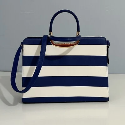 Dasein女式手提包顶部提手单肩包挎包工作钱包袋蓝色白色 — 第 1/4 张图片