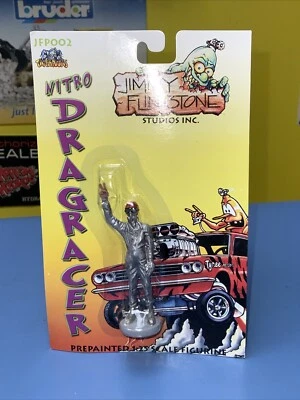 HTF Jimmy Flintstone JFP002 Nitro Dragracer Figurine 1:25 Pre-Painted Carded. - Image 1 of 4