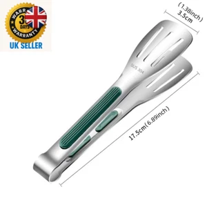 Non-Slip Stainless Steel Food Tongs Meat Salad Bread Serving Clip Barbecue Grill - Picture 1 of 12
