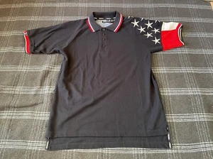 Rock Point Freedom Patriotic Men's Polo Shirt- Size Medium Embroidered Stars Vtg - Picture 1 of 13