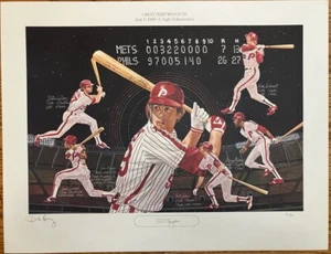 1985 Phillies Art Print "Great Performances" Signed Dick Perez Von Hayes 370/850 - Picture 1 of 11