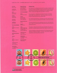 #0809 27c Tropical Fruits Souvenir Page #4253-4262 - Picture 1 of 1