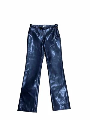 Pantalones De Colección Y2K Moschino Plisados PVC Cuero Hechos en Italia XS Talla 4 Cremallera Lateral Foto 1 de 4