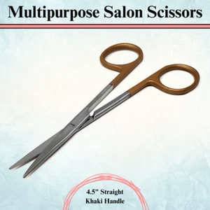 Stainless Steel Salon Scissors 4.5" STR for Manicure Pedicure Nail Care Eyebrow - Picture 1 of 7