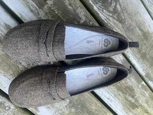 Clarks Cloudstepper Memory Foam Tweed Penny Loafer BRAUN Größe 9,5M - Bild 1 von 23