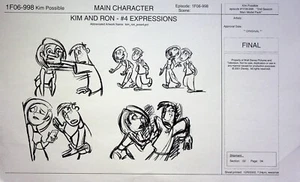 Disney's Kim Possible 2002 Estudio de Producción Copia Personaje Modelo Guía Página - Imagen 1 de 2